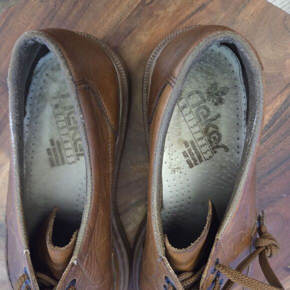 Rieker Antistress Woven Leather Oxford Shoe Caramel Brown Men's US 10 (EU43) - Picture 7 of 11